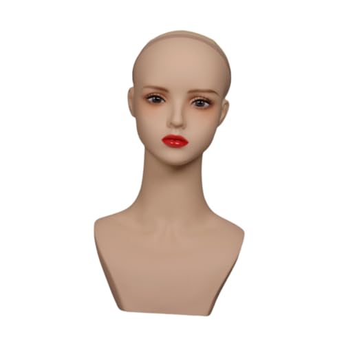 Zialofi Cabeça de manequim feminina com ombro, cosmetologia, estilo, cabeça de manequim multiuso par