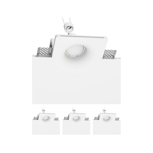 ledscom.de 4 focos empotrables de escayola LED GIEDI DIY, incl. lámpara GU10 630lm blanco cálido