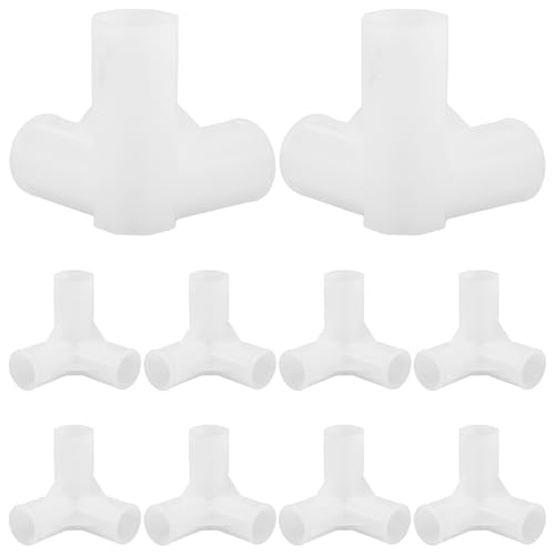 EPIGEIST 10 Conectores de 3 Vías de Plástico para Barra de Armario, Unión de Barra Interior 13 Mm, Accesorios Multiusos para Armario Portátil y Zapatero, Kit de 10 Piezas