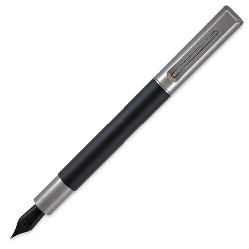 Monteverde USA Ritma 万年筆 ブラック – ミディアムペン先 バランスの取れたJoWo ステンレススチール 詰め替え可能インクカートリッジ/コンバーター – プロやライティング愛好家に最適
