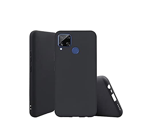 Image of Mobile Back Cover Case for Realme C12 (Silicone Case|CameraProtection|Black SC1510)