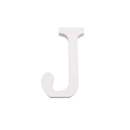 CABLEPELADO - Letra J de madera - 11cm - decoracion - manualidades- madera - personalizable - 3D - Imprimación blanco
