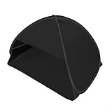 HpLive Mini tente de plage Oreiller Protection solaire avec fermeture éclair Protection contre le vent pour l'extérieur, le camping, les coquillages de plage (vinyle noir)