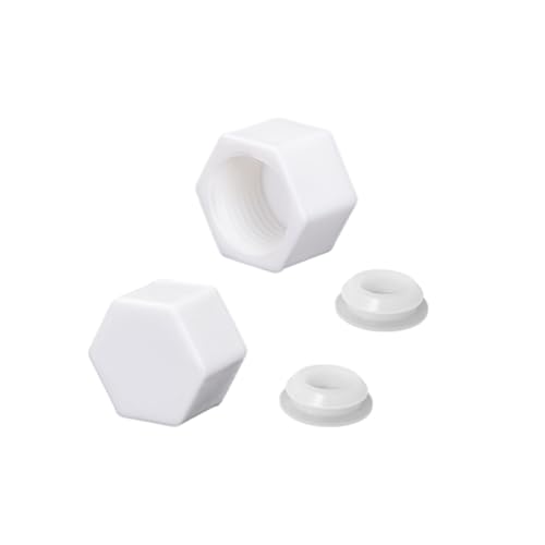 Image of (2PCS) Upgraded POM material QTC3F fitting plug /fitting cap 1 /2 inch female pipe thread 47-84-410 with PTFE tape, White