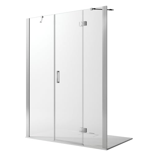 Porta Doccia 115CM H190 Vetro Trasparente Con Easy-Clean Mod. Flip Anta + Fisso - 2