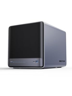 MINISFORUM N5 Air 5-Bay Desktop NAS, AMD Ryzen 7 255(8C/16T) CPU, 16GB DDR5, 64GB SSD, 1x 10GbE, 1x 5GbE, 2x USB4(8K), 8K HDMI, OCuLink, 3x M.2 Slots, PCIe x16 Slot, Network Attached Storage(Diskless)