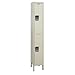 Hallowell UY1258-2A-PT Maintenance Free Quiet KD Metal Locker, Assembled, 1-Wide Grouping, 2 Tier, 36" Opening Height, 78" Frame Height, 12" Width x 15" Depth, Parchment