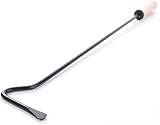 BirnePower Schürhaken 60cm Schwarz – Feuerhaken aus robustem Stahl mit ergonomischem Holzgriff, Ofenbesteck für Kamin, Grill, Werkstattofen & Feuerschale