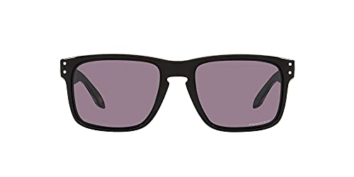 Oakley Men's OO9102 Holbrook Square Sunglasses, Polished Black/Prizm Grey, 57 mm