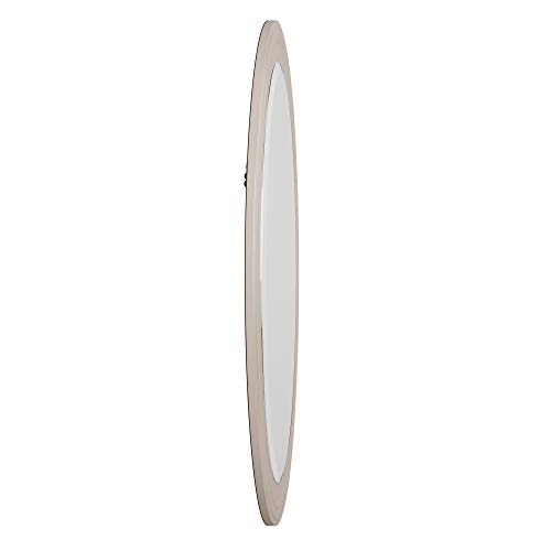Howard Elliott George Oval Bright Silver Wall Mirror, Bevelled Hanging Wood Framed Vanity Mirrors For Home Decor, Living Room, Bathroom, Bedroom, Or Hallway, 25 X 33 Inch #TOP7