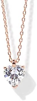 PAVOI 14K Gold Plated Cubic Zirconia Diamond Pendant Necklace for Women | Adjustable Slider, Rose Gold, Cubic Zirconia