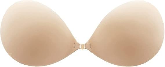 Women's Adhesive Sticky Bra Strapless Backless Invisible Push Up Bra, Reusable Self Adhesive Silicone Bra for Saree, Blouse, Lehenga, Gown (Beige)-picture-54