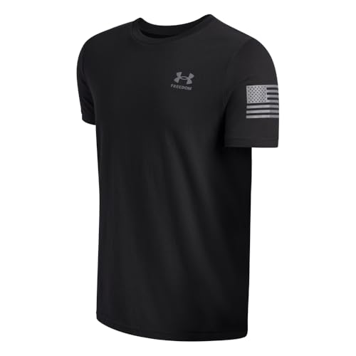 Under Armour Boys' Freedom Flag Short Sleeve T Shirt, 001 Black/Gray, YLG by Under Armour - Used condition - Image 2