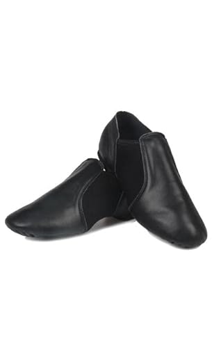 Tw Leather Upper Slip On Jazz Shoes (Us_Footwear_Size_System, Big_Kid, Numeric, Medium, Numeric_5) Black #TOP10