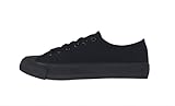 P&L ITALY COLLECTION Zapatillas de Lona Mujer Negro Bambas Puntera Goma Loneta Negro Entero 39