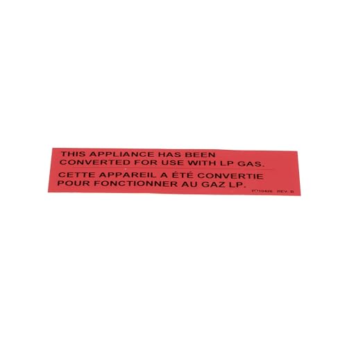 Pitco Label,Gas Notice Cvrsn Lp