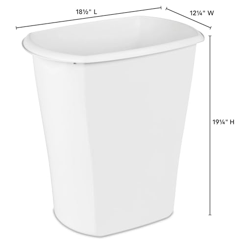 Caneca de basura rectangular de plástico 10 gal blanca miniatura 2