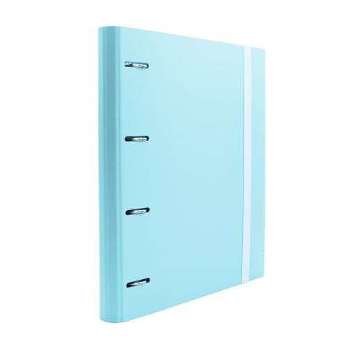 Raylu Paper - Archivador 4 anillas con 6 separadores de colores y recambios de 100 hojas A4 de cuadrículas 4x4mm, carpeta con 4 anillas lomo de 60mm. (Verde Pastel)