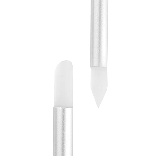 Czech Glass Nail File With Case (Pastel Aqua/Violet) And Glass Cuticle Pusher (Clear) Dual Ended Manicure Stick By Bonafide Beauty Premium Czech Glass Nail #TOP4