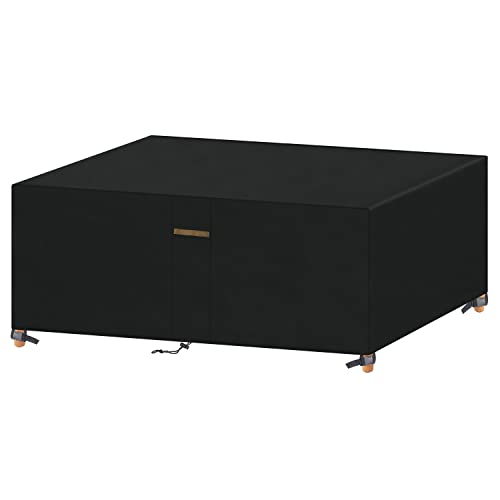 VANSHEIM Housse Protection de Mobilier Jardin Exterieur Housse Table Jardin Imperméable Couverture Coupe-Vent Au UV 420D Tissu Oxford pour Table Canapé...