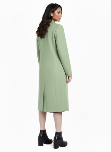 Image of HAUTEMODA Women's Winter Coat Trench Long Sleeves Over Coat With Pocket single Breasted