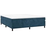 vidaXL Estructura Estructura de Cama con somier Terciopelo Azul Oscuro 200x200 cm