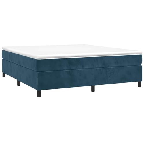 vidaXL Estructura de Cama con Somier, Somier de Matrimonio de Listones, Base de Cama Tapizada, Mueble para Dormitorio Hogar, Terciopelo Azul 200x200 cm