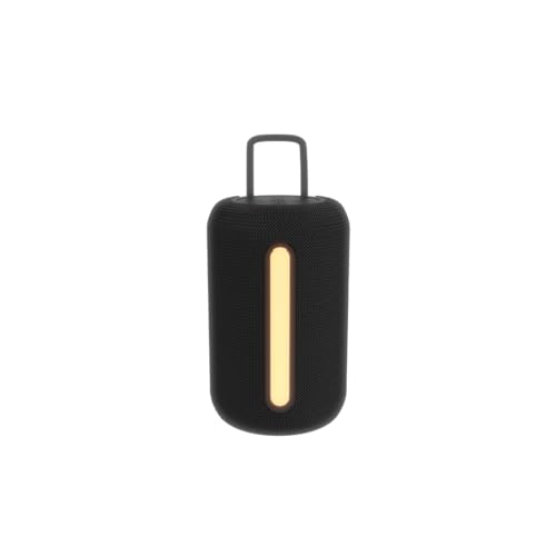 Image of JUST CORSECA Sushi Shine 10W Bluetooth Speaker | V5.3 | FM, LED Light, USB, TF, TWS | 800mAh Battery | 6-Hour Playtime | 10m Range (Black)