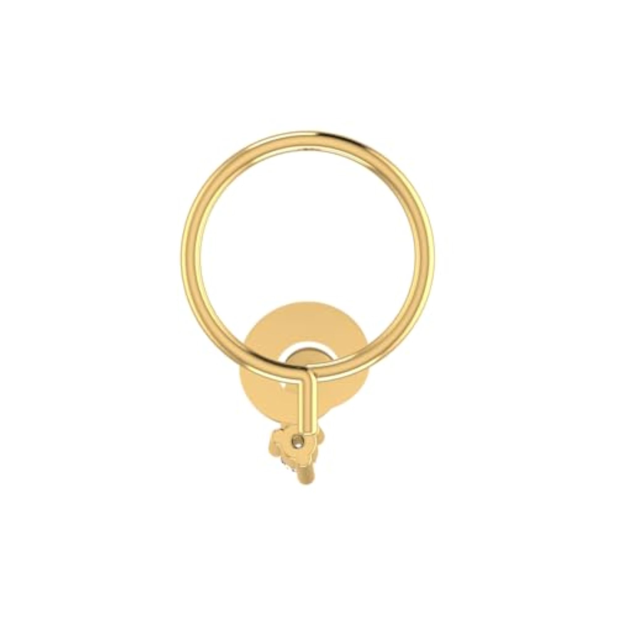 Women's 14Kt Yellow Gold Stud Nosering, Chic Design