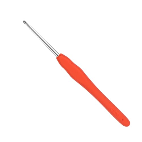 Coopay Häkelnadel 3 0 mm Bunt TPR Griff für Arthritische Hände - Ergonomische Aluminium Häkelnadel mit Weichem Griff