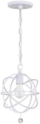 Crystorama Solaris 1 Light Wet White Mini Pendant