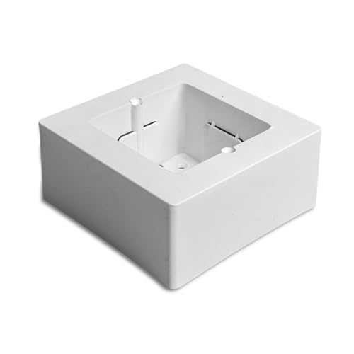 LEDKIA LIGHTING - Caja de Mecanismos Universal de Superficie | Instalación sin Perforar | Resistente y Duradera | Compatible con Mecanismos Estándar, Blanco, Plástico, 92x92x42 mm