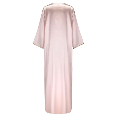 Thobe ramadan abaya de qualité supérieure à col brodé marocain - 4