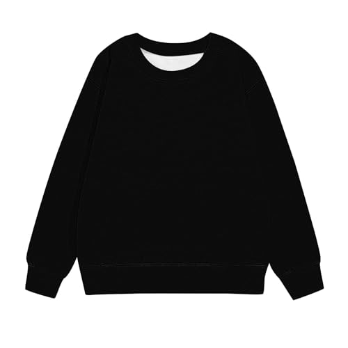 DDAPJ pyju Sweatshirts for Girls Kids Casual Long Sleeve Crew Neck Pullover Loose Fit Solid Color Basic Sweatshirt 1-12 Years3