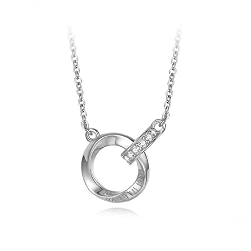 Collier femme double anneau doré symbole d'un amour sans fin