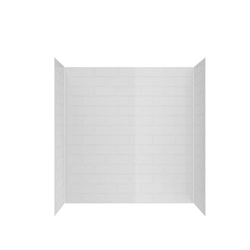 Streamline DSH-1460-151 32 in. L x 48 in. W x 55 in. H 3-Piece Glue-Up Alcove Bathtub Surround in White Tile Finish