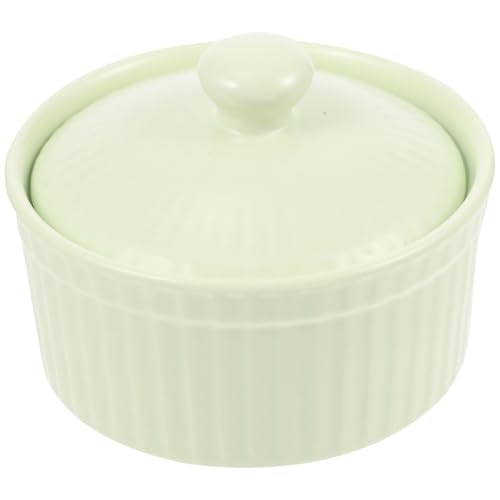 BIUDECO Ciotola in Ceramica con Coperchio per Dolci e Budini Resistente al Calore Piccola e Chic per Cucina Domestica e Forno Microonde Facile da Pulire e Riutilizzabile