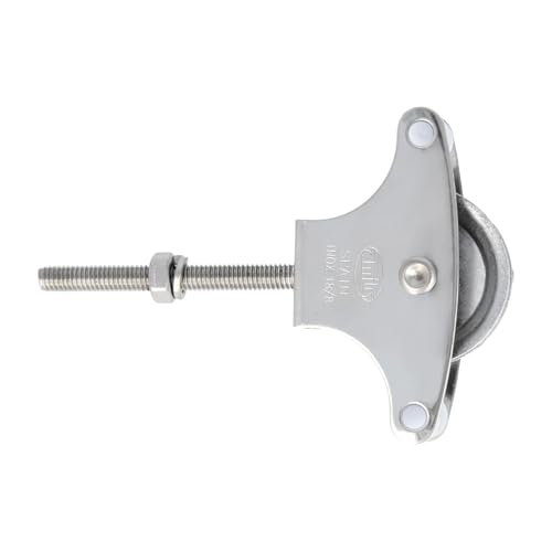 Amig - Polea para Tendedero, Acero Inoxidable, con Roldana Metálica de Ø 39 mm, Tornillo M6 x 60 mm, Apta para Interior y Exterior