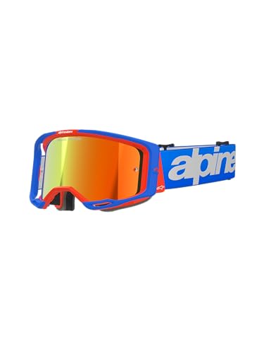 Alpinestars Vision 8 MX ATV MTB Off Road Goggle (Blue/Orange - Mirror Red Lens)
