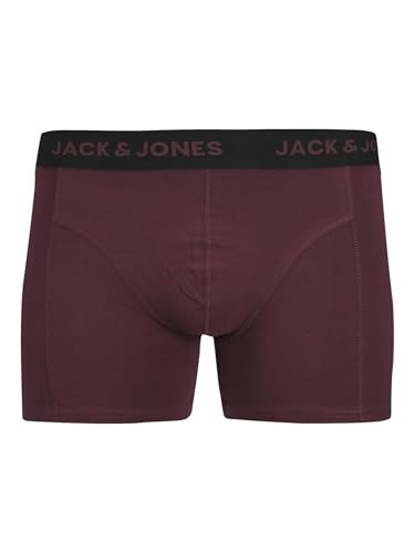 JACK&JONES Herren Jacjerry Solid Trunks 3 Pack Boxershorts, Cypress/Pack:Vineyard Wine-Nightshadow Blue, XL (3er Pack) 6