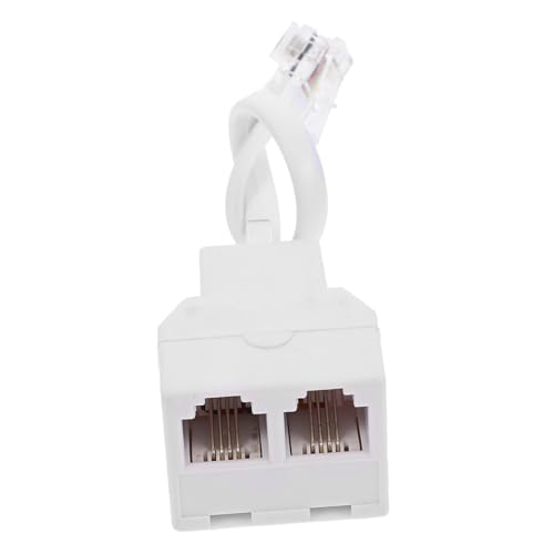 Angoily Detachable Telephone Line Splitter Adapter for Dual Phone Connections Four-core Design Signal Convenient and Portable for Home Office Use