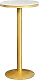 [Lösung für kleine Räume] Der Bartisch aus Marmor hat eine Höhe von 75 cm (29,5 Zoll), 95 cm (37,4 Zoll), 105 cm (41,33 Zoll) und einen Durchmesser von 55 cm (21,65 Zoll). Daher nimmt es, wenn es nicht verwendet wird, einen kleinen Raum ein und ist leicht zu bewegen oder zu verwenden.