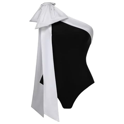 FLAXMAKER One Shoulder Big Bow Swimsuit Cover
