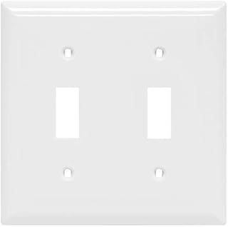 Power Gear Double Wall Plates Cover, 2 Gang, Light switch cover, 0.32