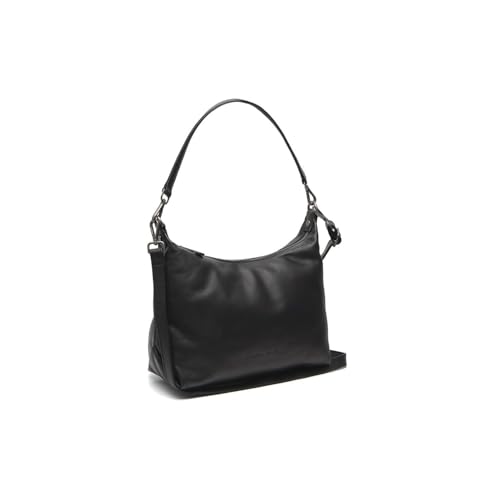 Sac à épaule bandoulière Skara en cuir noir de haute manufacture