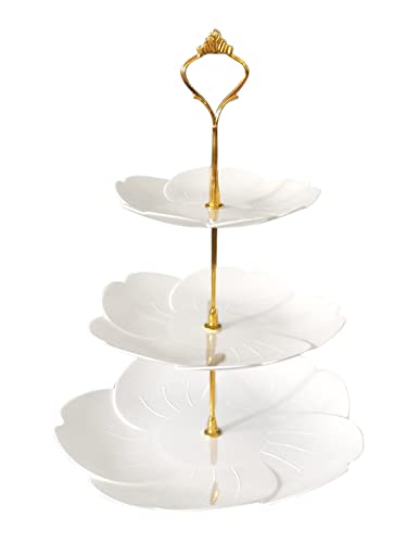 3 Tier Cupcake Stand - White Display Stands For Dessert Table,Exquisite Cake Holder Wedding Decoration For Displaying Desserts, Cookies, Fruits, Candies, And Chocolates Generic #TOP3