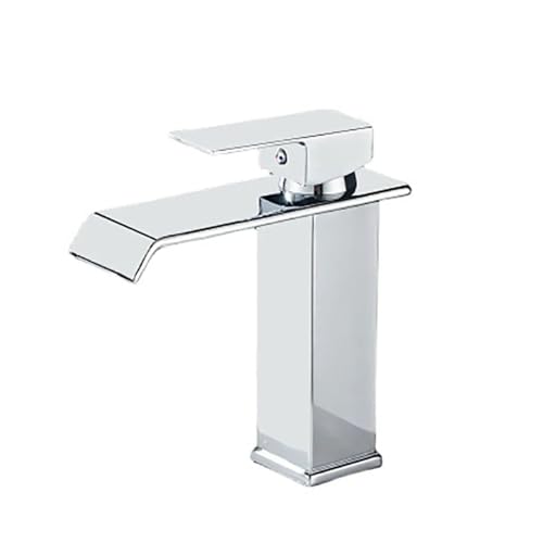 Mitigeur de lavabo cascade noir or platine pour meuble vasque - 8