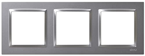 SIMON, Wall Switch Frame, 3 Elements, Compatible with Simon 10 Mechanisms, Suitable for Indoor Use Easy to Assemble