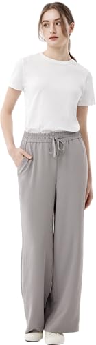 May You Be Women’s Light-Weight Palazzo Wide Crinkle Pants with Adjustable Strap