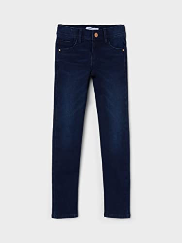 NAME IT Mädchen Nkfpolly Dnmtax buks Noos Hose, Dark Blue Denim, 110 EU